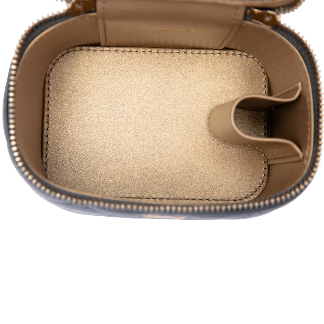 Chanel Matelassé Trendy CC Vanity Mini Cuir d'agneau Gris – vue 4 – GABY PARIS