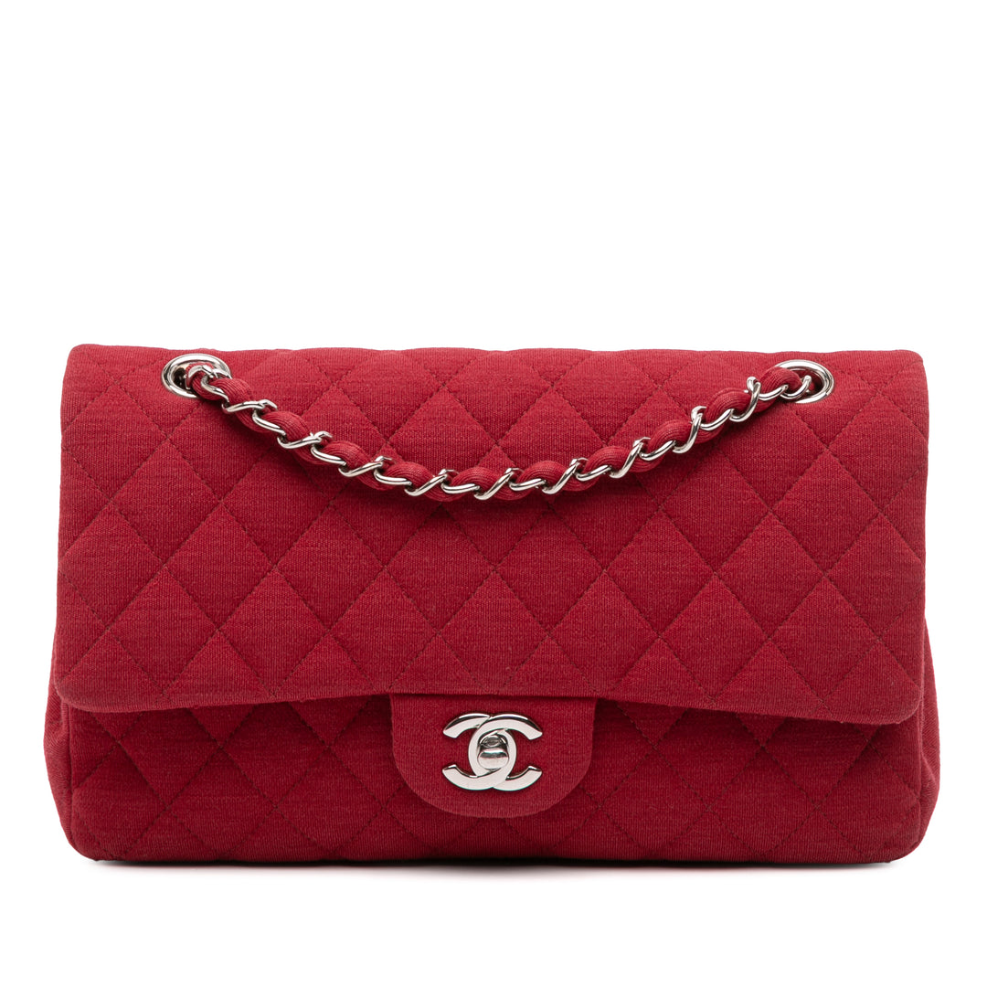 Chanel Medium Classic Jersey Double rabat Rouge – GABY PARIS Authentique