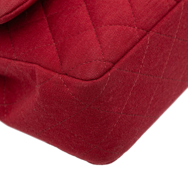 Chanel Medium Classic Jersey Double rabat Rouge – GABY PARIS Authentique