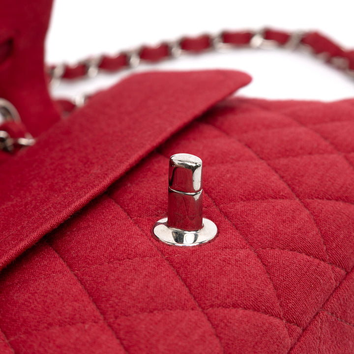 Chanel Medium Classic Jersey Double rabat Rouge – GABY PARIS Authentique