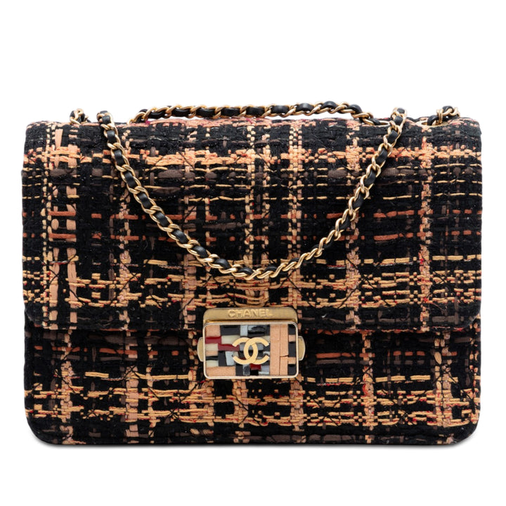 Chanel Matelassé Beauty Lock à rabat Moyen Tweed
