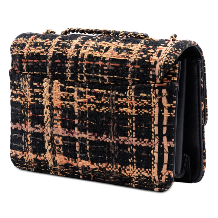 Chanel Matelassé Beauty Lock à rabat Moyen Tweed