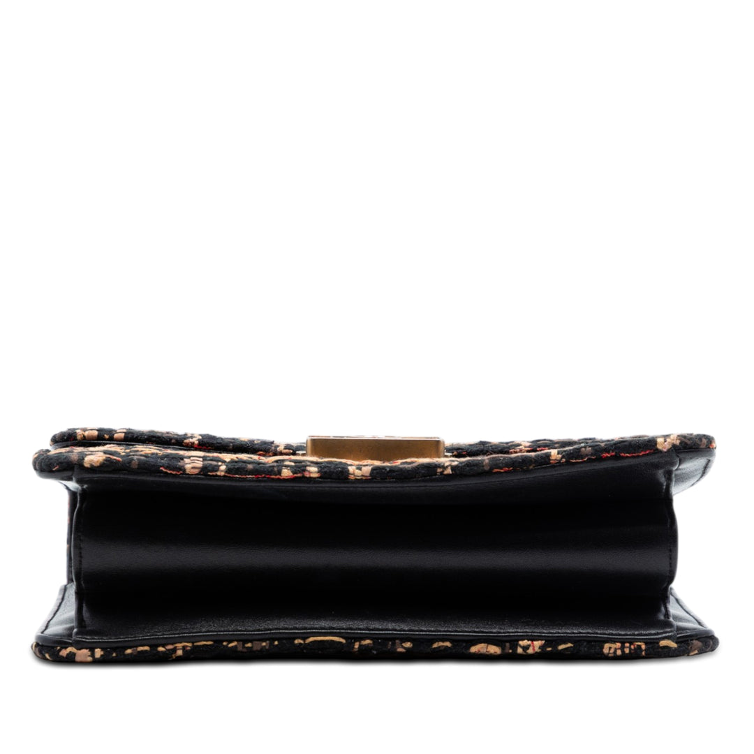 Chanel Matelassé Beauty Lock à rabat Moyen Tweed
