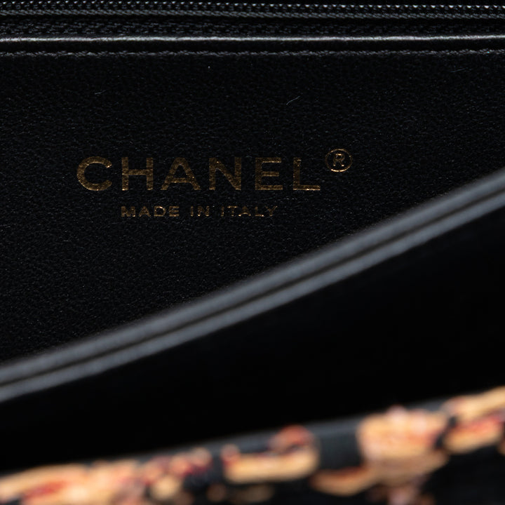 Chanel Matelassé Beauty Lock à rabat Moyen Tweed