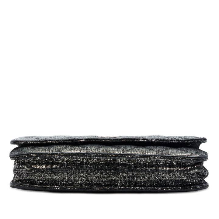 Chanel CC Matelassé Metallic Fabric Wallet on Chain