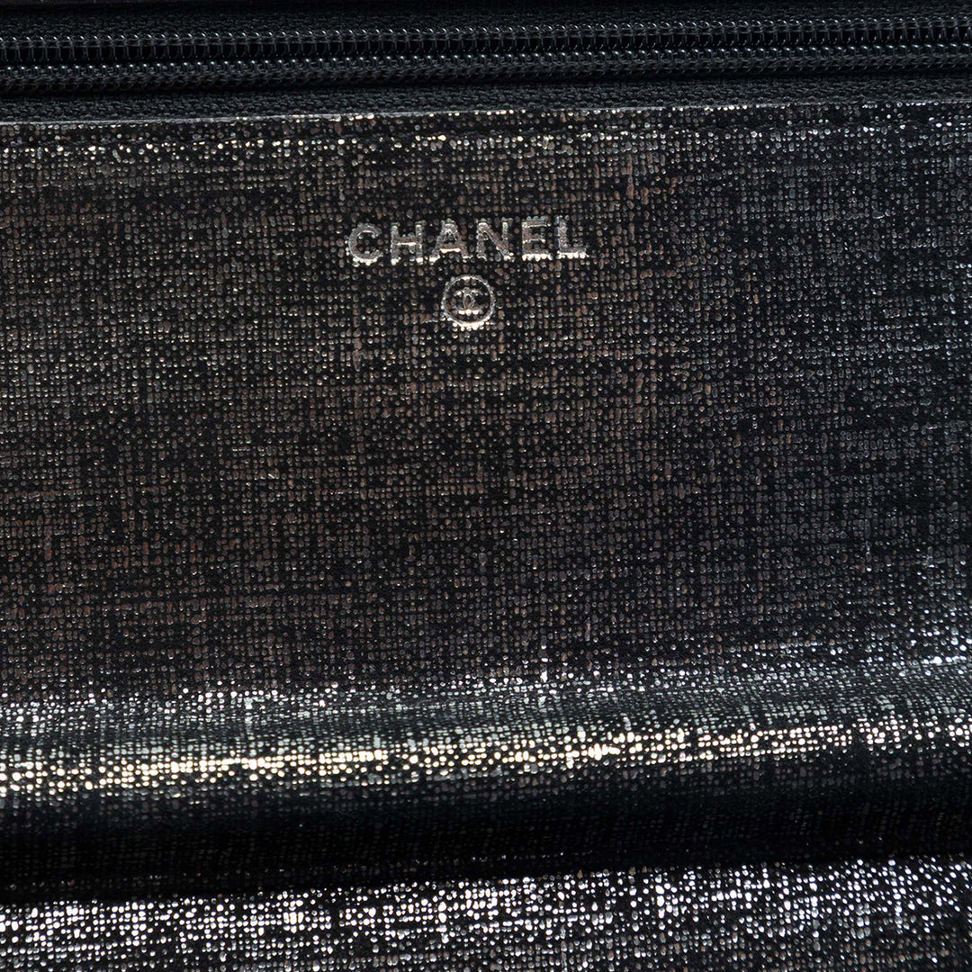 Chanel CC Matelassé Metallic Fabric Wallet on Chain