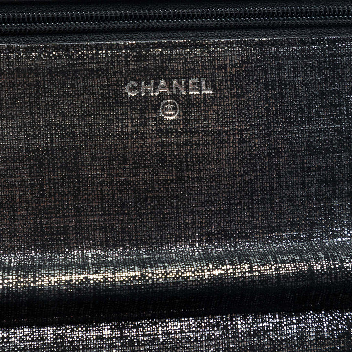 Chanel CC Matelassé Metallic Fabric Wallet on Chain