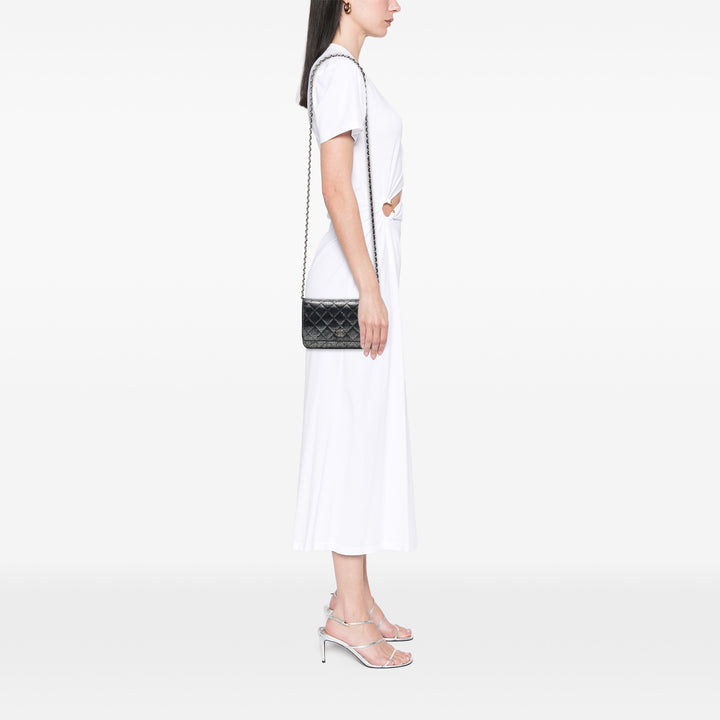 Chanel CC Matelassé Metallic Fabric Wallet on Chain