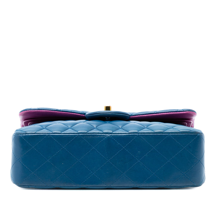 Chanel Small Classic Cuir d’agneau Rainbow Hardware Double rabat