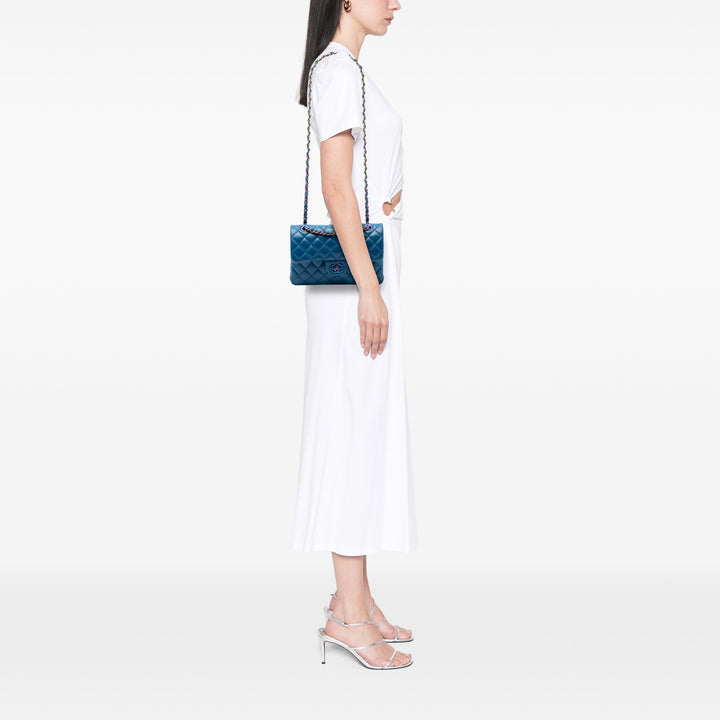 Chanel Small Classic Cuir d’agneau Rainbow Hardware Double rabat