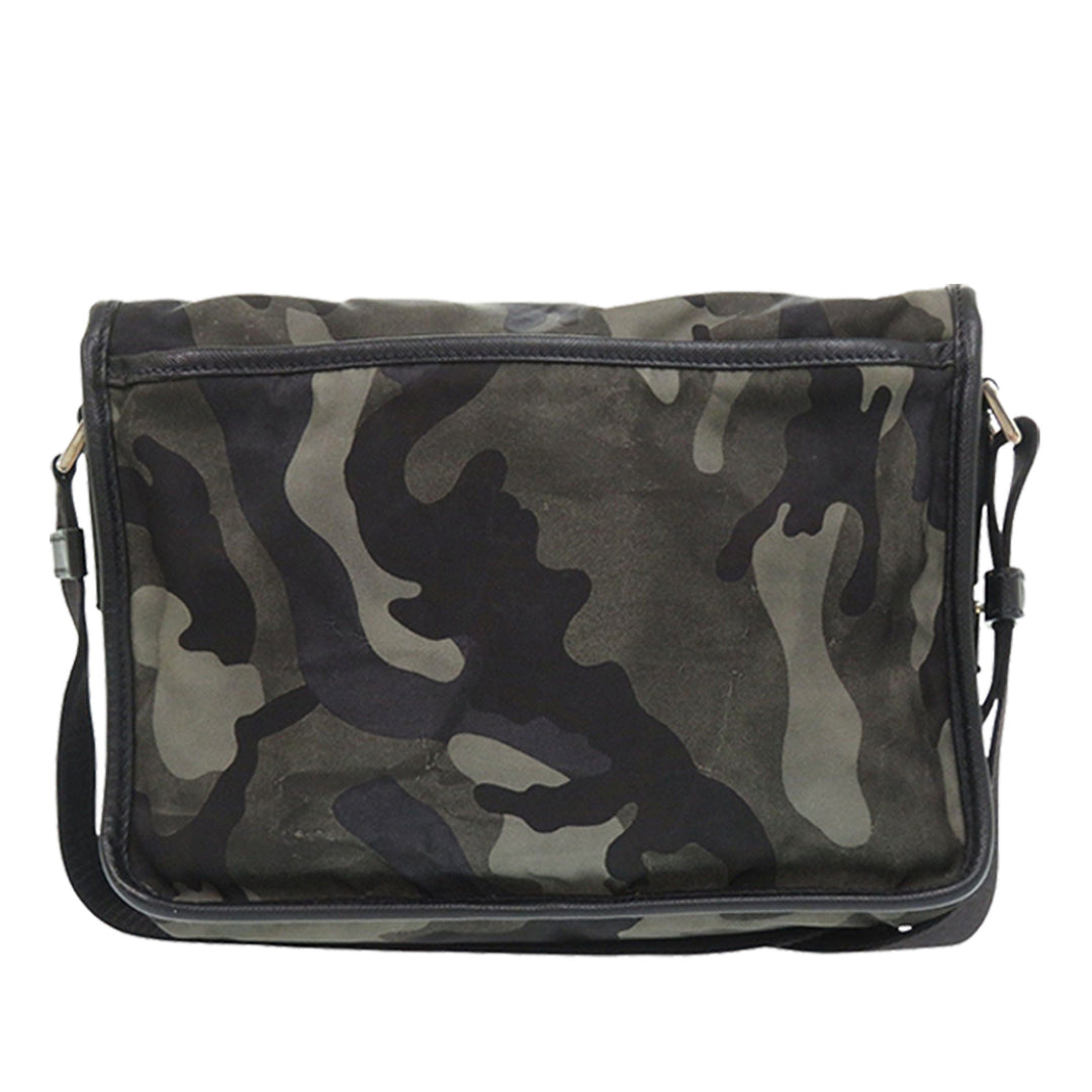 Prada Saffiano à finitions Tessuto Camouflage Double Buckle Messenger Sac