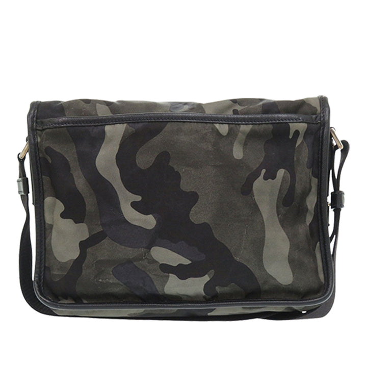 Prada Saffiano à finitions Tessuto Camouflage Double Buckle Messenger Sac