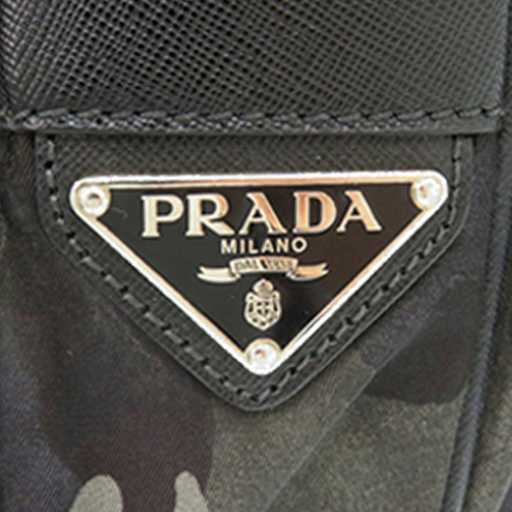 Prada Saffiano à finitions Tessuto Camouflage Double Buckle Messenger Sac