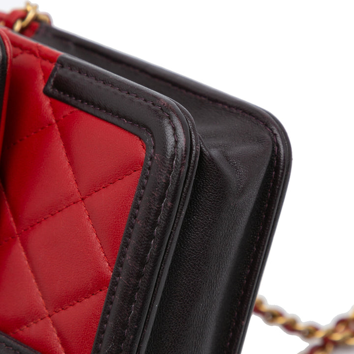 Lambskin Elegant CC Wallet On Chain Red - Gaby Paris