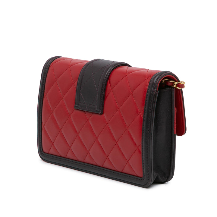 Lambskin Elegant CC Wallet On Chain Red - Gaby Paris