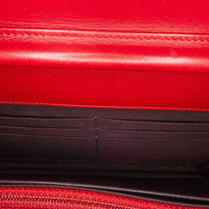 Lambskin Elegant CC Wallet On Chain Red - Gaby Paris