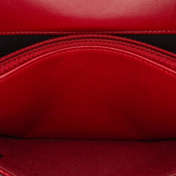 Lambskin Elegant CC Wallet On Chain Red - Gaby Paris