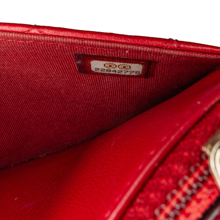 Lambskin Elegant CC Wallet On Chain Red - Gaby Paris