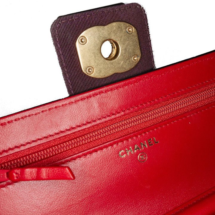 Lambskin Elegant CC Wallet On Chain Red - Gaby Paris