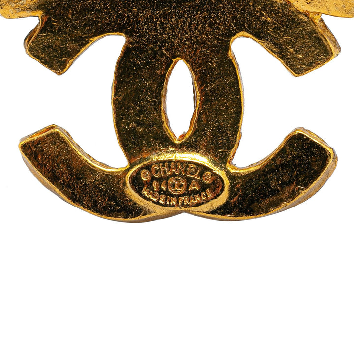 Gold Plated Triple CC Brooch Gold - Gaby Paris