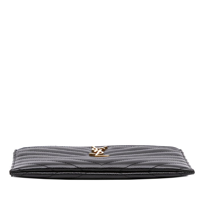 Saint Laurent Grain De Poudre Chevron Bill Pochette Monogram Noir – vue 3 – GABY PARIS