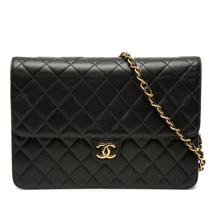 Chanel Medium CC Matelassé Cuir d’agneau Simple rabat