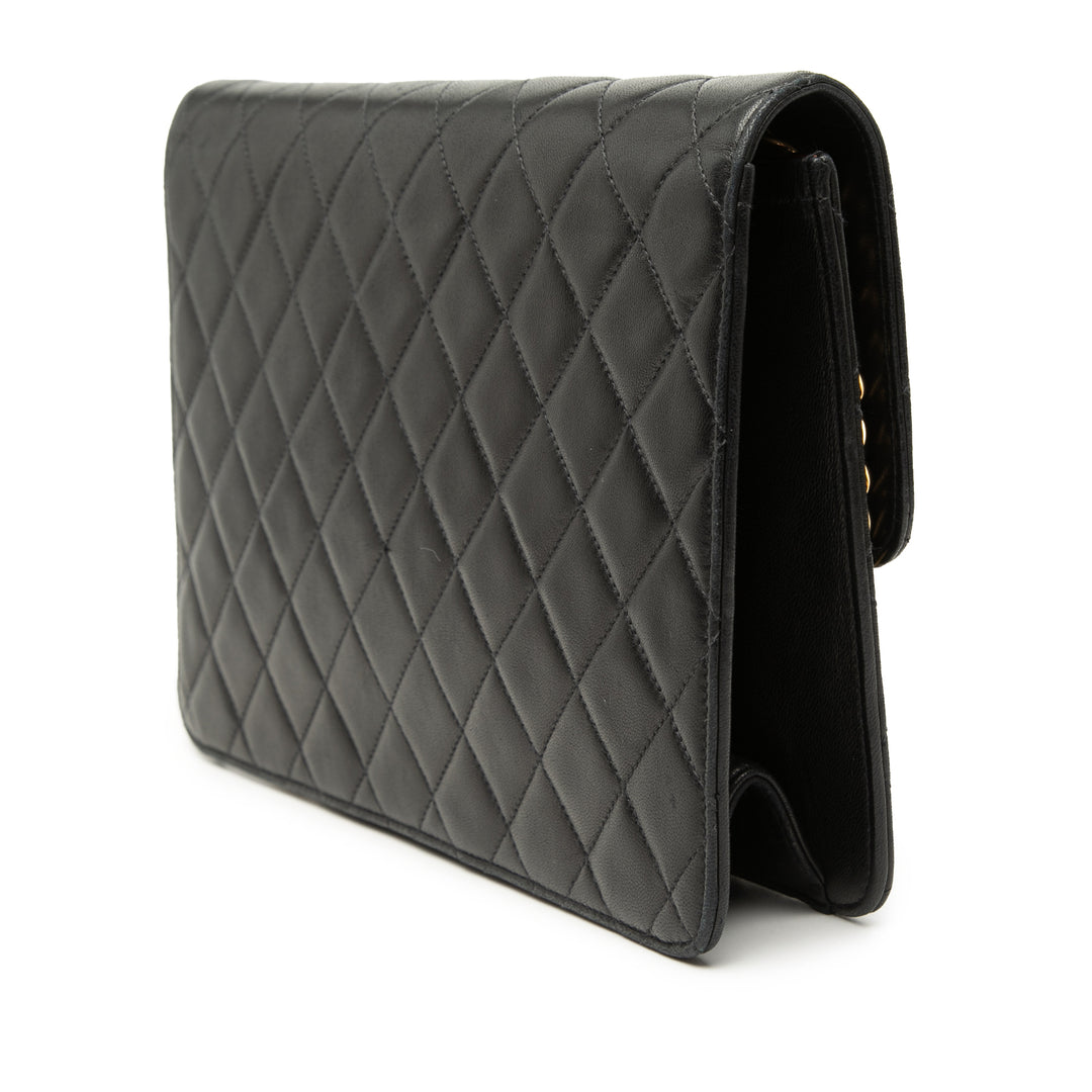 Chanel Medium CC Matelassé Cuir d’agneau Simple rabat