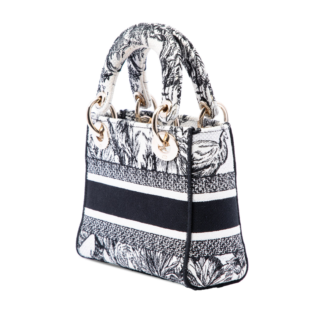 Dior brodé De Jouy Lady D-Lite Mini Noir