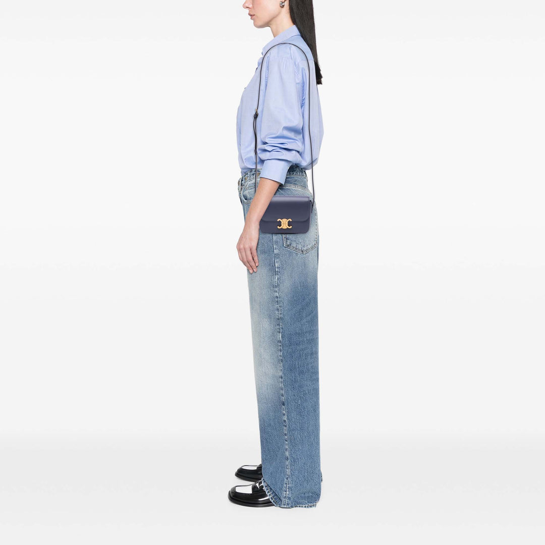 Celine Teen brillant Cuir de veau Triomphe Sac porté croisé