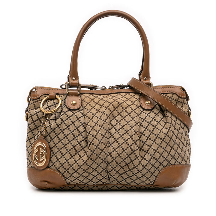 Gucci Diamante Toile Sukey Sac