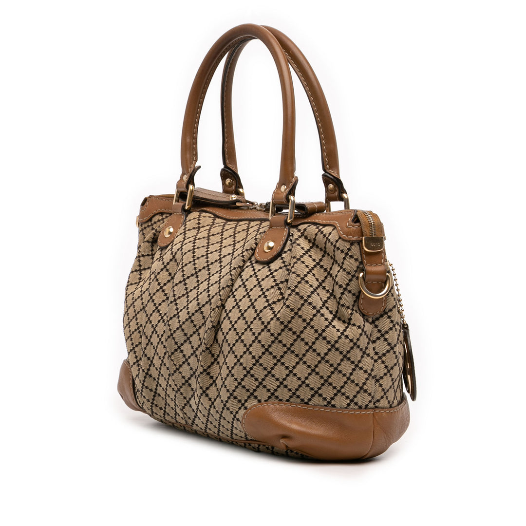 Gucci Diamante Toile Sukey Sac