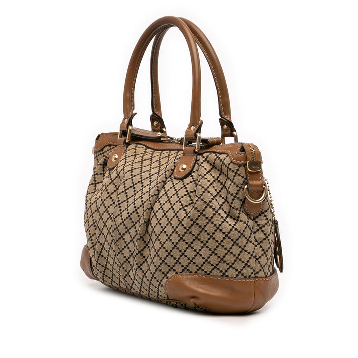 Gucci Diamante Toile Sukey Sac