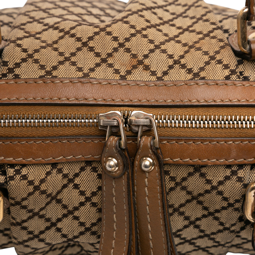 Gucci Diamante Toile Sukey Sac