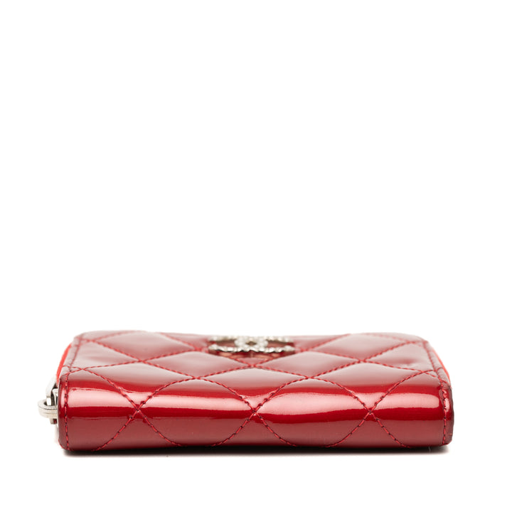 Chanel CC Matelassé Cuir verni Brilliant Zip Around Coin Pochette