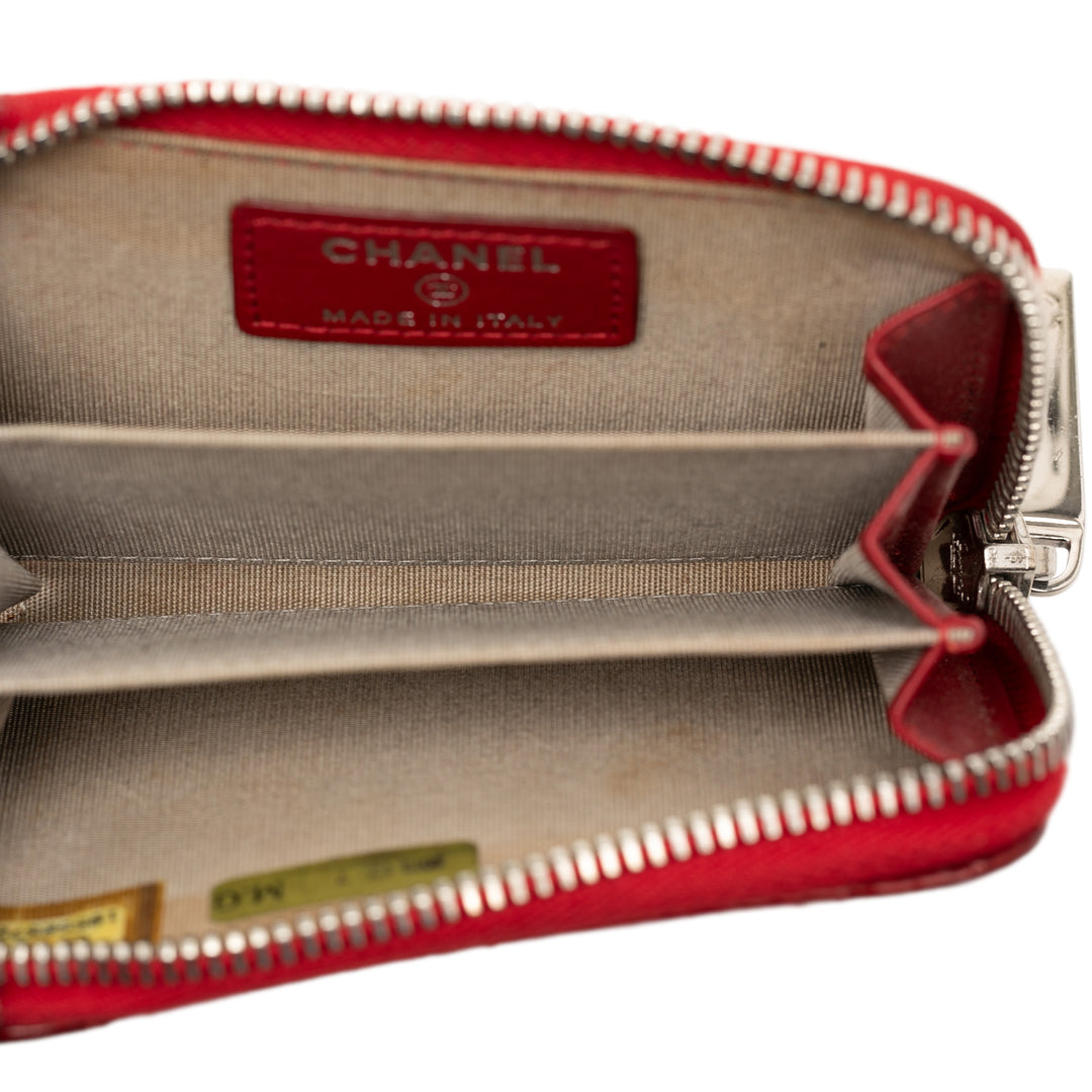 Chanel CC Matelassé Cuir verni Brilliant Zip Around Coin Pochette