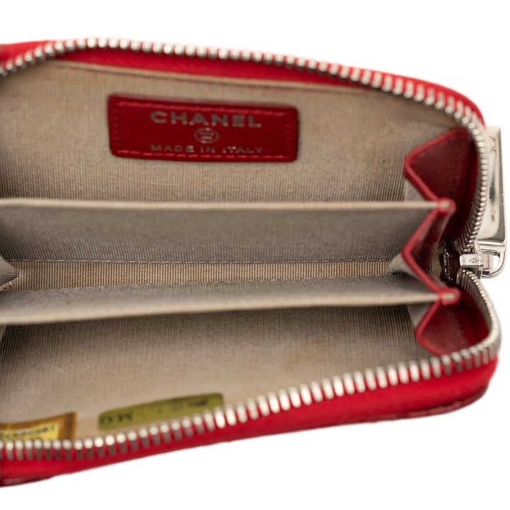 Chanel CC Matelassé Cuir verni Brilliant Zip Around Coin Pochette