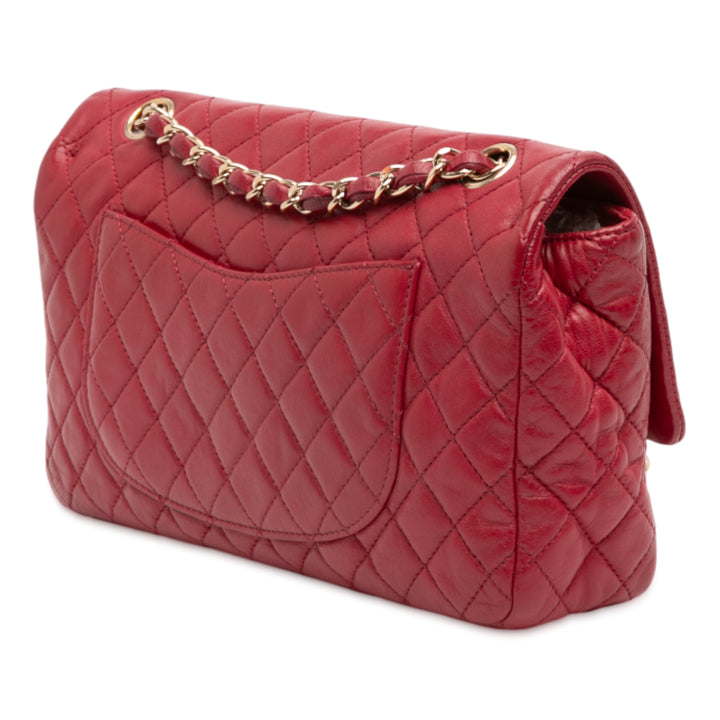 Chanel Medium Classic Cuir d’agneau Valentines Heart Charms Simple rabat