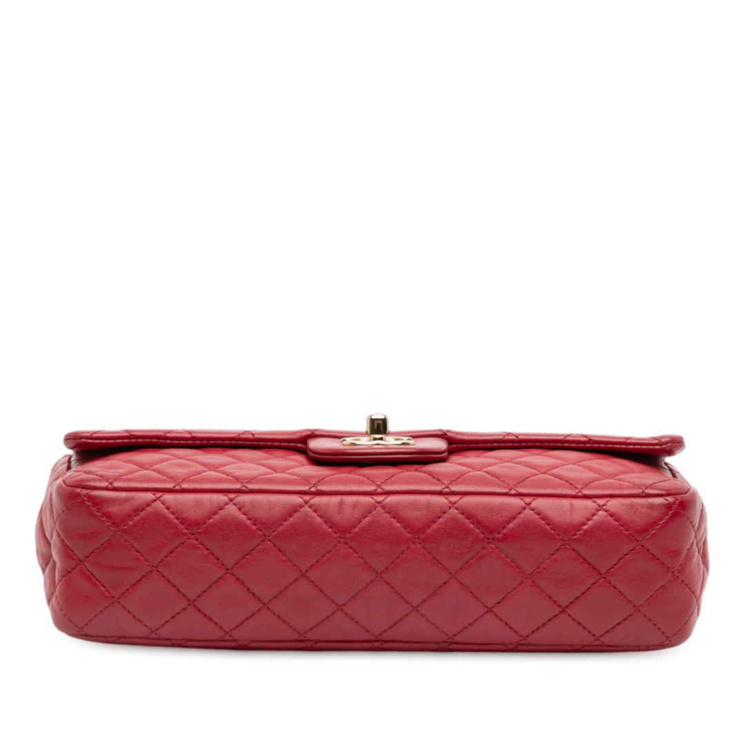 Chanel Medium Classic Cuir d’agneau Valentines Heart Charms Simple rabat