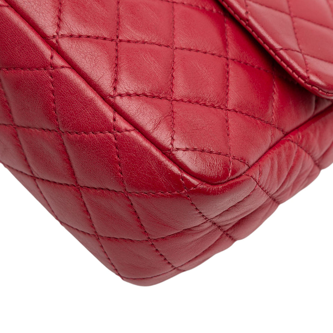 Chanel Medium Classic Cuir d’agneau Valentines Heart Charms Simple rabat