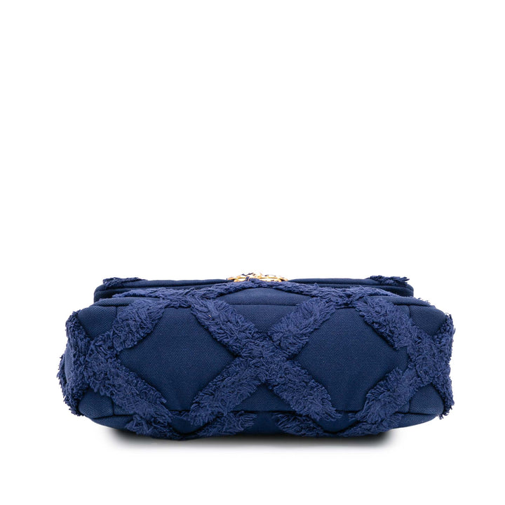 Chanel Medium Toile and Cotton 19 Flap Bleu