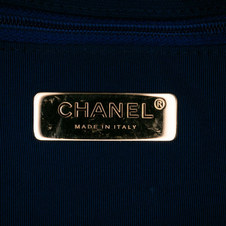 Chanel Medium Toile and Cotton 19 Flap Bleu