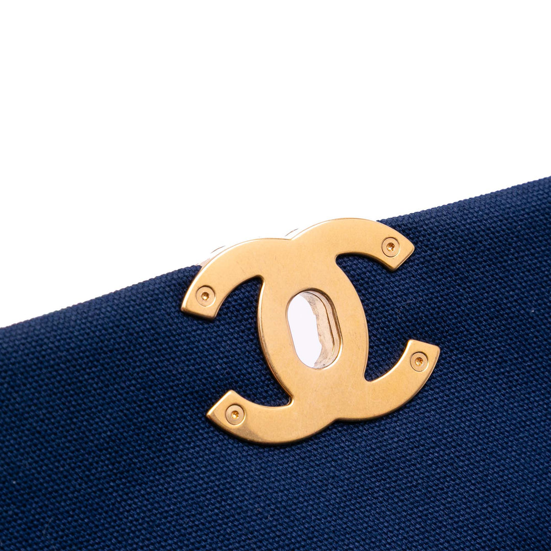 Chanel Medium Toile and Cotton 19 Flap Bleu