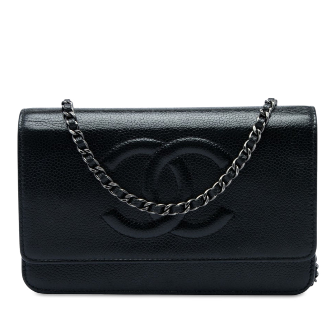 Chanel CC Timeless Wallet on Chain Cuir caviar Noir – vue principale – GABY PARIS