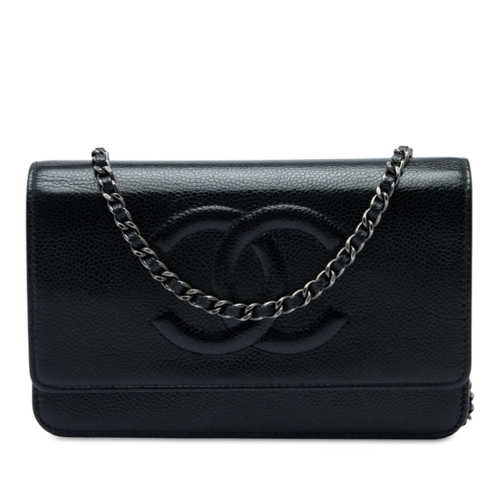 Chanel CC Timeless Wallet on Chain Cuir caviar Noir – vue principale – GABY PARIS