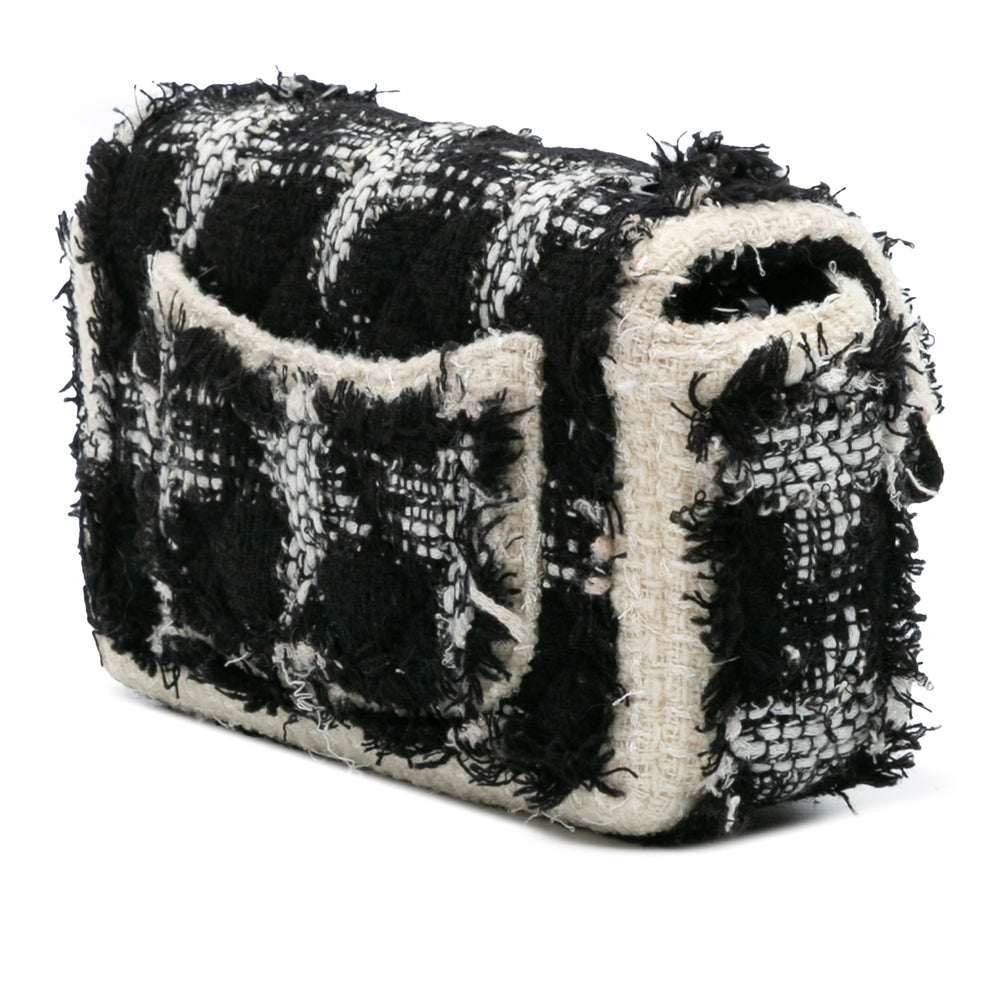Chanel Mini Rectangular Classic Tweed Tartan Simple rabat Noir – GABY PARIS Authentique