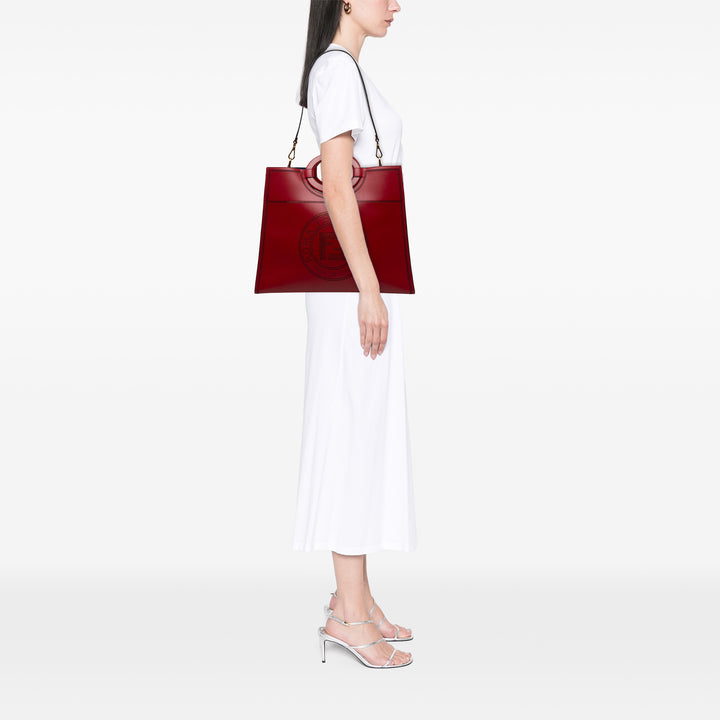 Fendi perforé Runaway Cabas Moyen Rouge – vue 5 – GABY PARIS