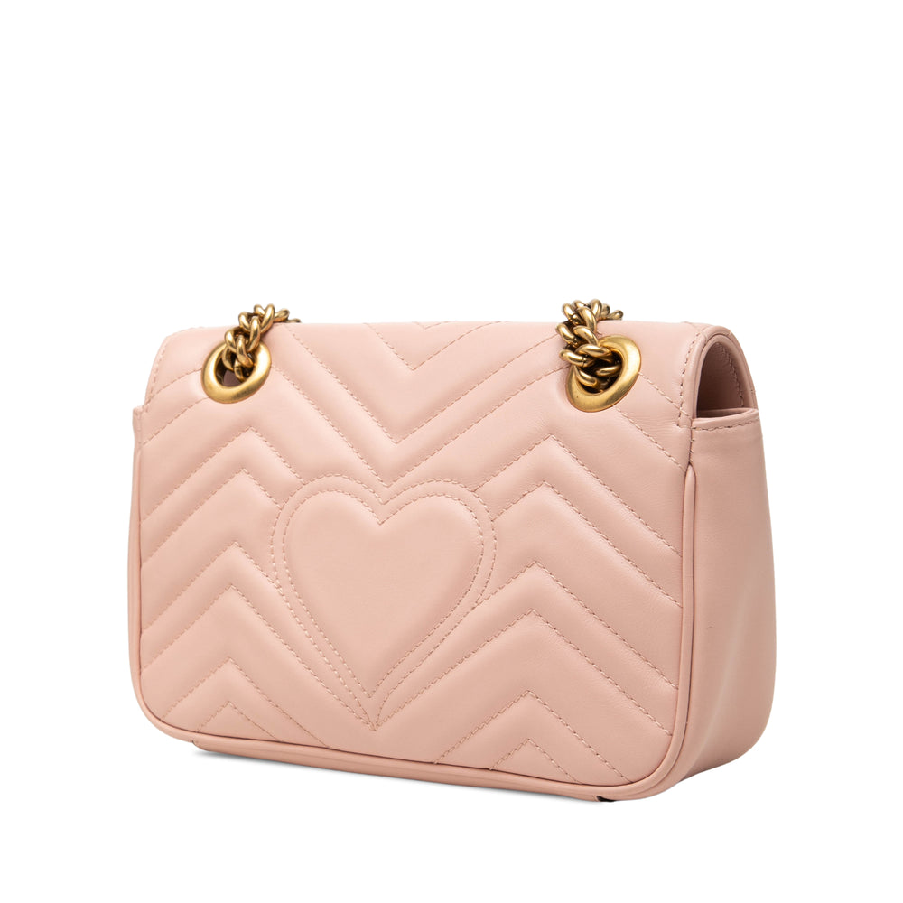 Gucci Sac porté épaule GG Marmont Matelasse Petit Cuir de veau Rose – vue 2 – GABY PARIS