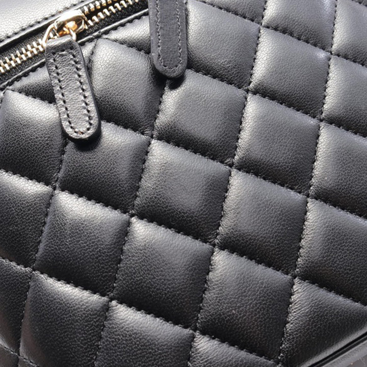 CC Quilted Lambskin Vanity Bag Black - Gaby Paris