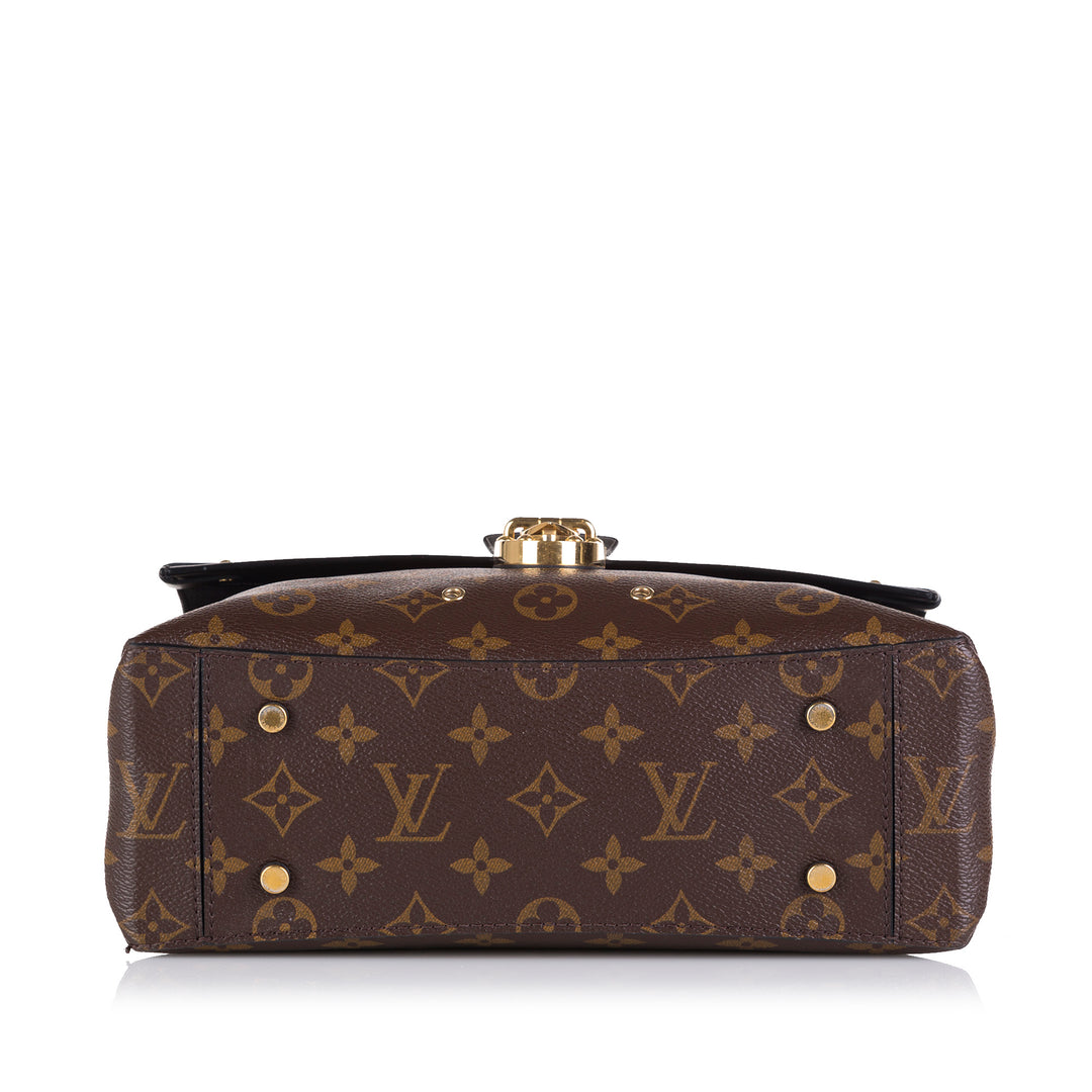 Monogram One Handle Flap Satchel Brown - Gaby Paris