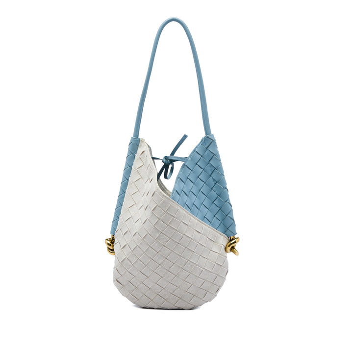 Bottega Veneta Intrecciato Solstice Sac Petit nappa Bleu – vue principale – GABY PARIS